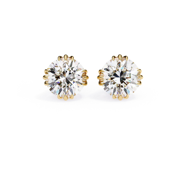 Lustrous Halo Diamond Stud Earrings
