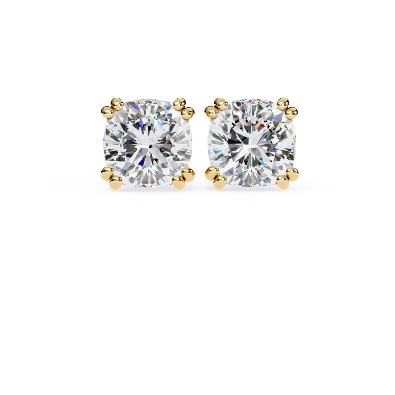 Lustre Cushion-Cut Diamond Stud Earrings