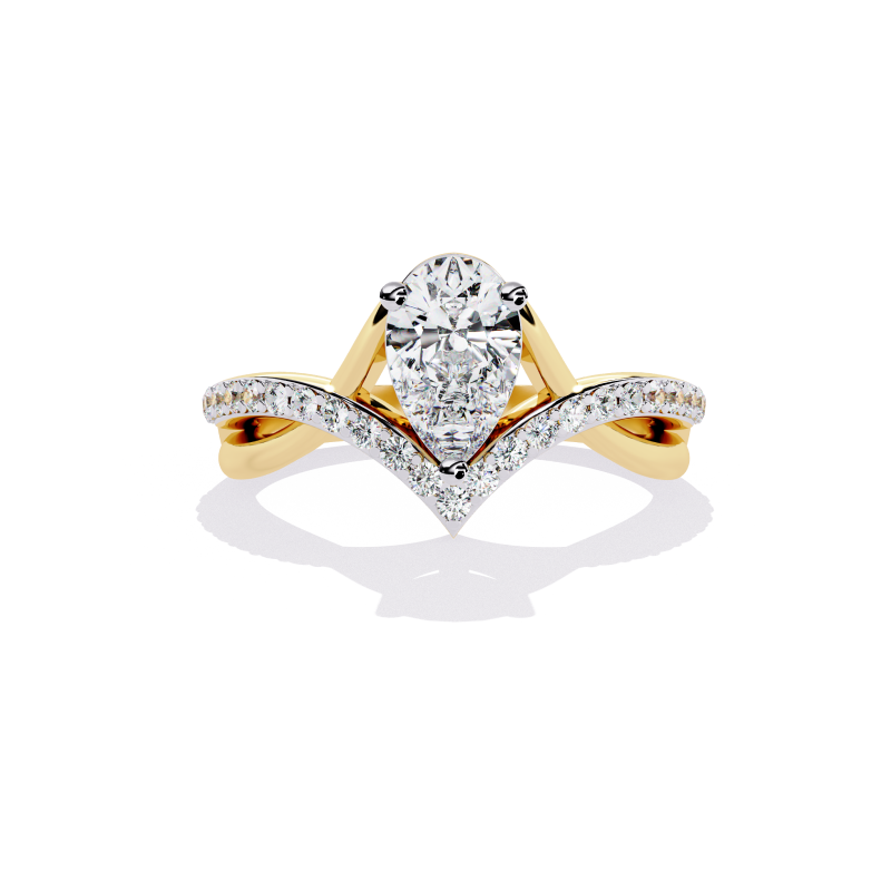 Celestial Crown Pear Diamond Ring
