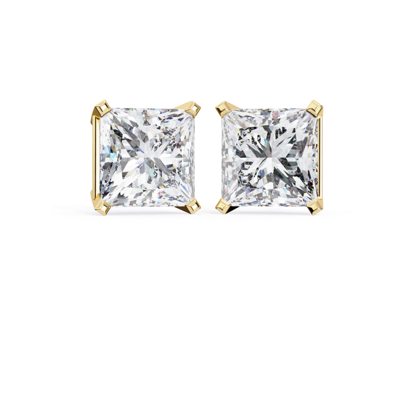 Eternal Brilliance Princess-Cut Diamond Stud Earrings