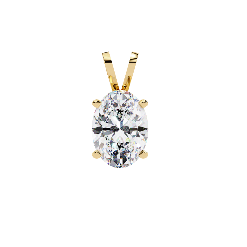 Lustrous Oval Solitaire Pendant