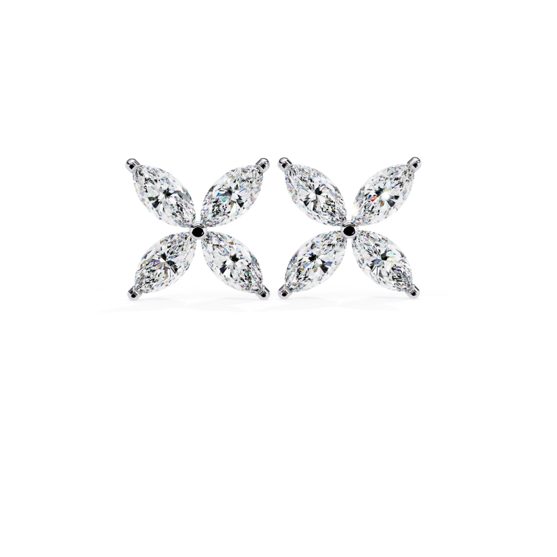 Diamond Blossom Stud Earrings