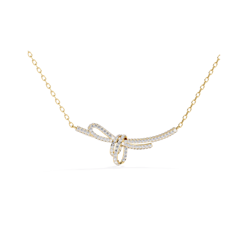 Graceful Bow Diamond Necklace