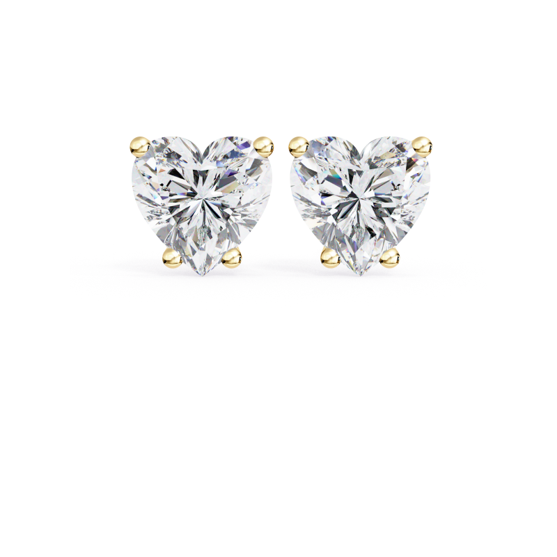 Eternal Love Heart Diamond Stud Earrings