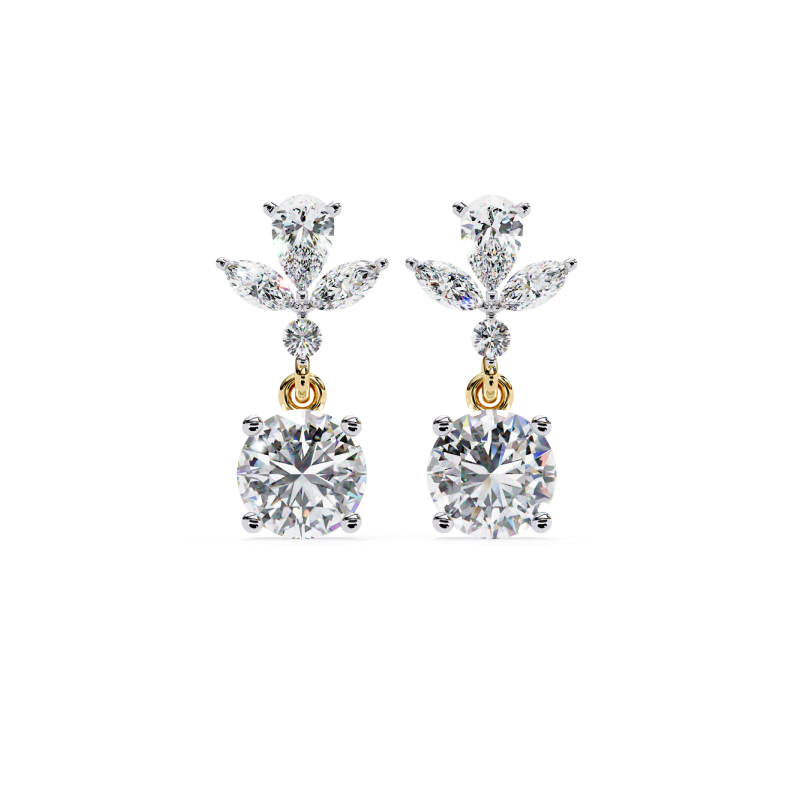 Ethereal Bloom Diamond Drop Earrings