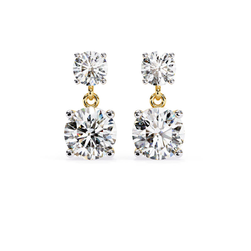 Radiant Duo Diamond Drop Earrings