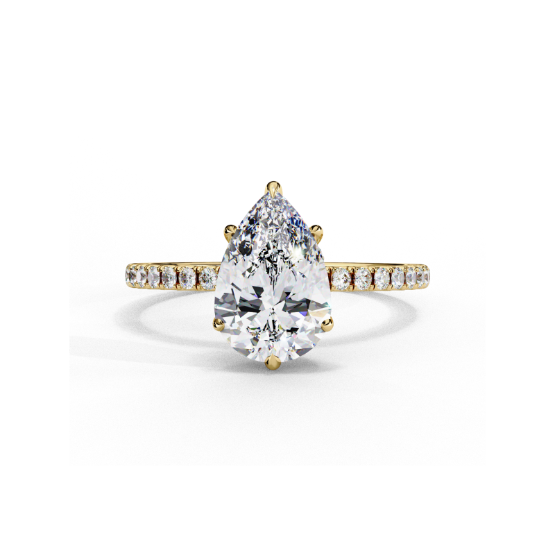 The Celeste Pear Pave Ring