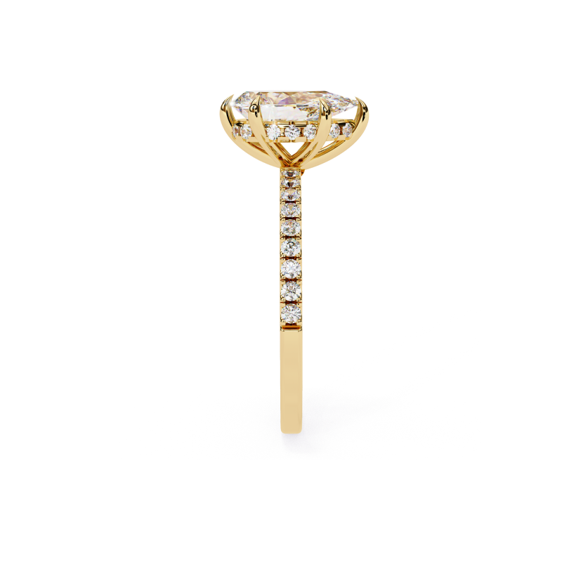 The Celeste Pear Pave Ring