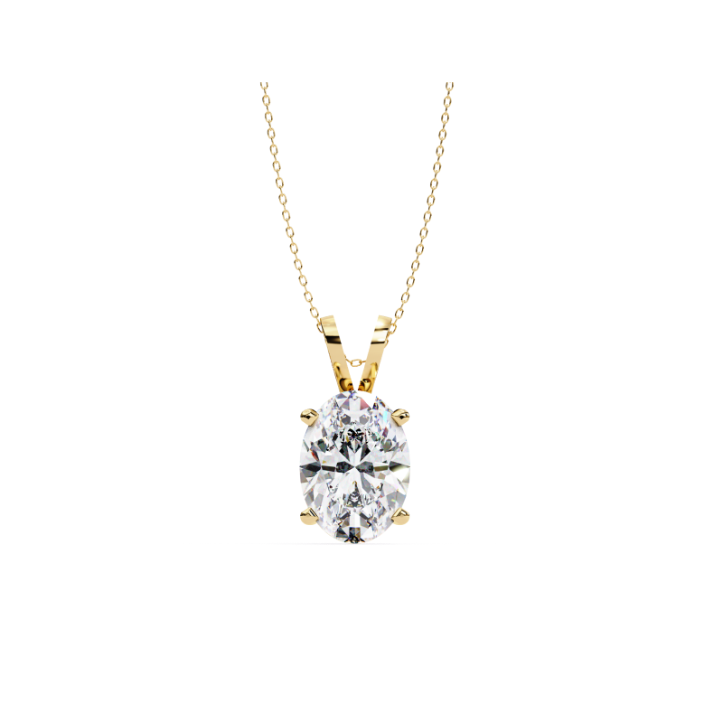 Lustrous Oval Solitaire Pendant