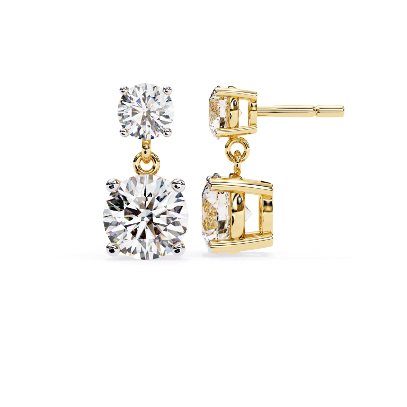 Radiant Duo Diamond Drop Earrings