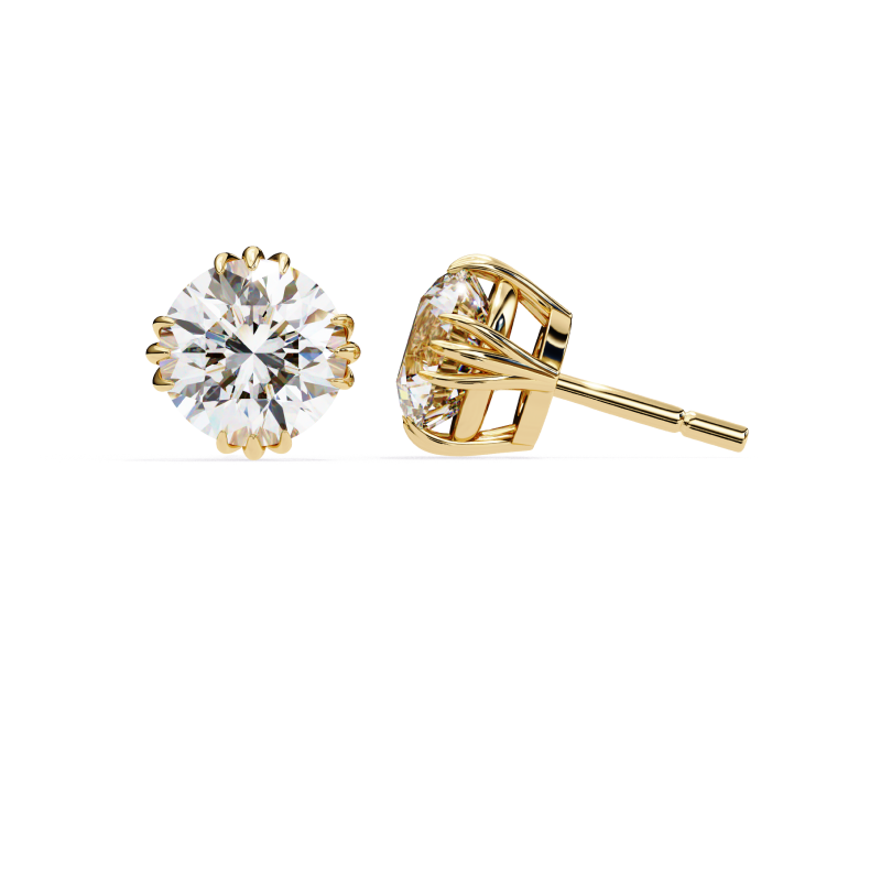 Lustrous Halo Diamond Stud Earrings