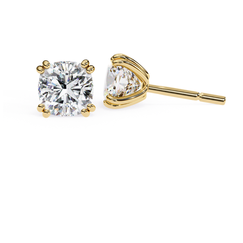 Lustre Cushion-Cut Diamond Stud Earrings