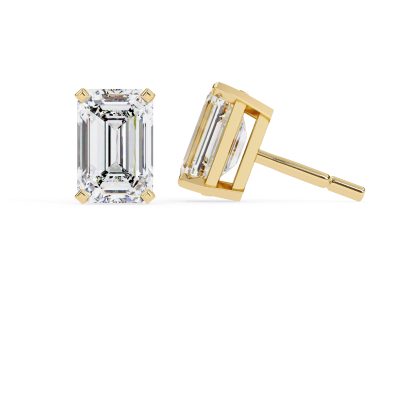 Radiance Emerald-Cut Diamond Stud Earrings
