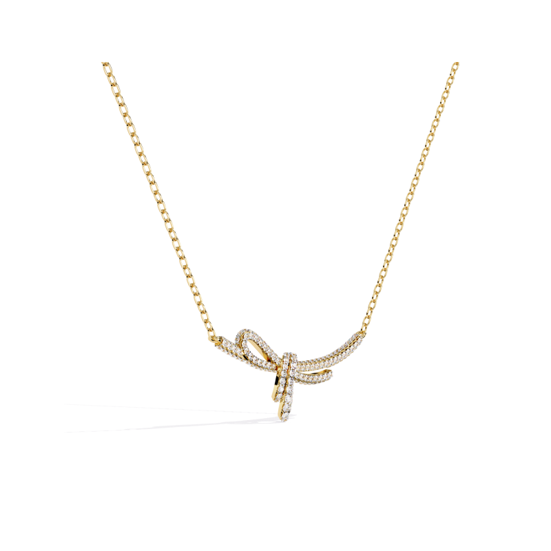 Graceful Bow Diamond Necklace