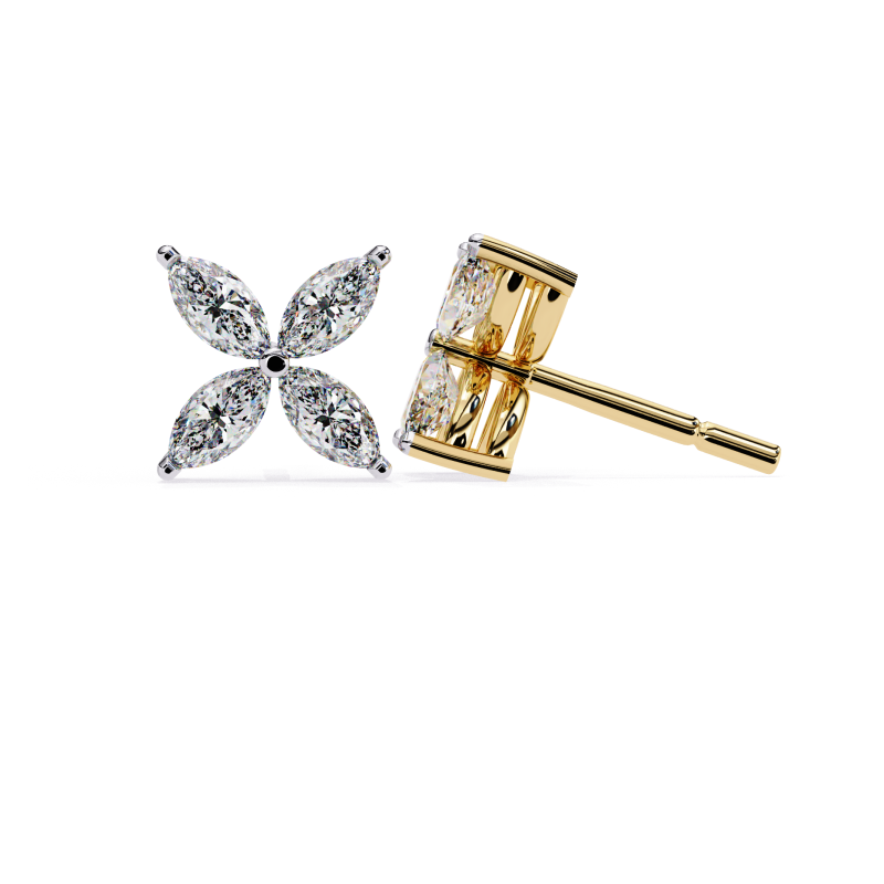 Diamond Blossom Stud Earrings