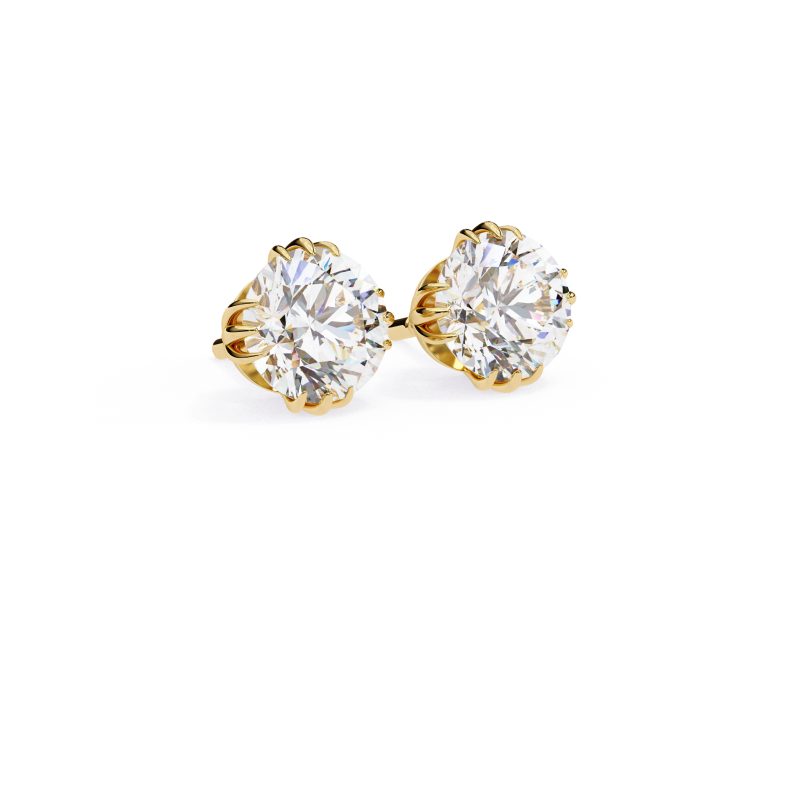 Lustrous Halo Diamond Stud Earrings