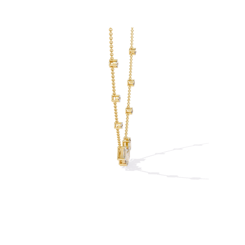 Regal Radiance Emerald-Cut Diamond Necklace