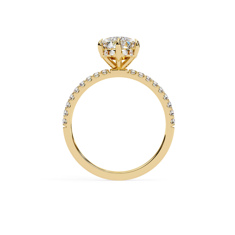 The Celeste Pear Pave Ring