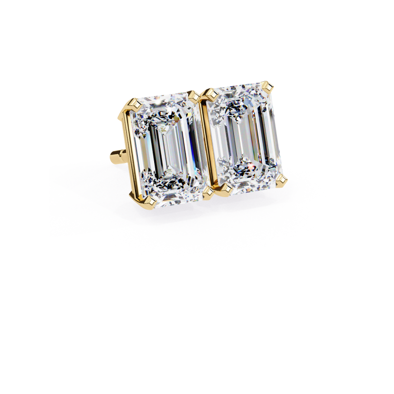Radiance Emerald-Cut Diamond Stud Earrings
