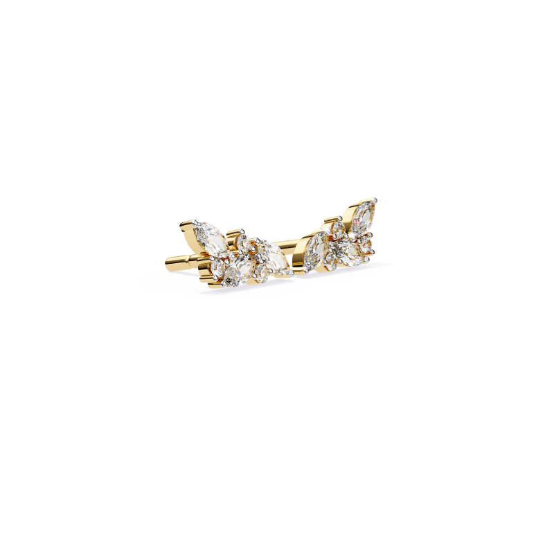 Ethereal Bloom Diamond Ear Climbers