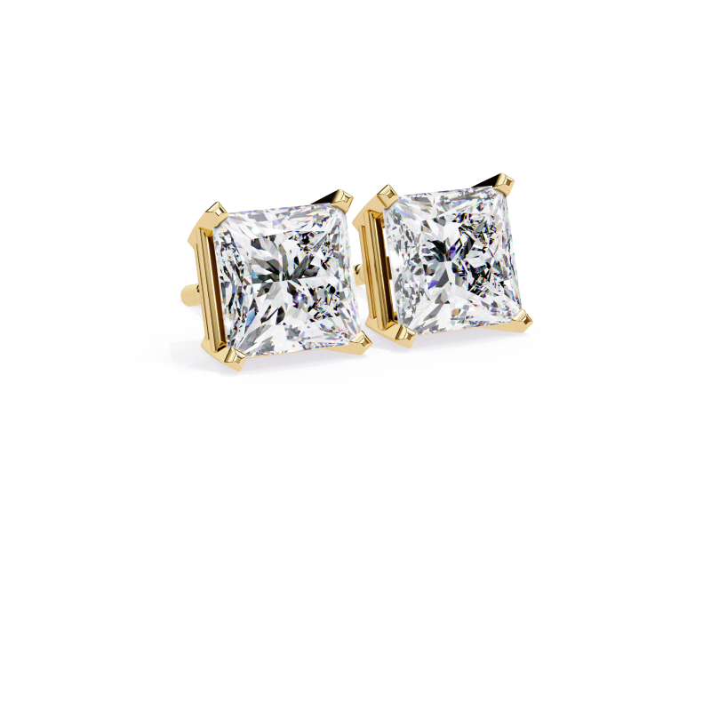 Eternal Brilliance Princess-Cut Diamond Stud Earrings