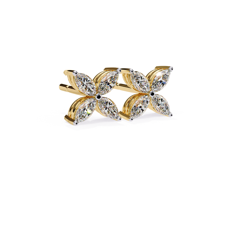 Diamond Blossom Stud Earrings
