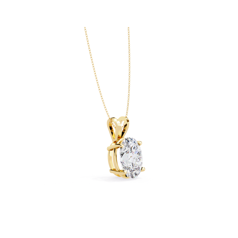 Lustrous Oval Solitaire Pendant