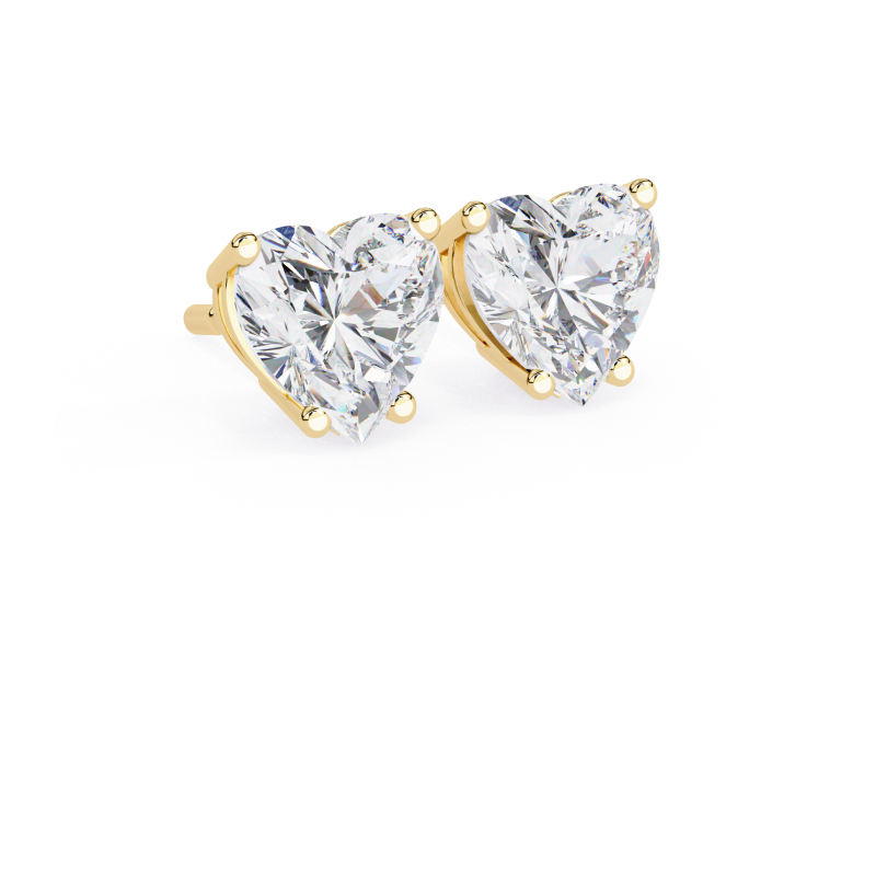 Eternal Love Heart Diamond Stud Earrings