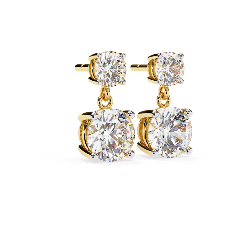 Radiant Duo Diamond Drop Earrings