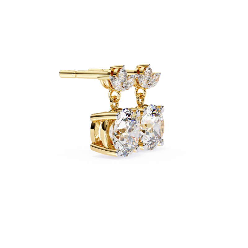 Luminous Petal Diamond Drop Earrings