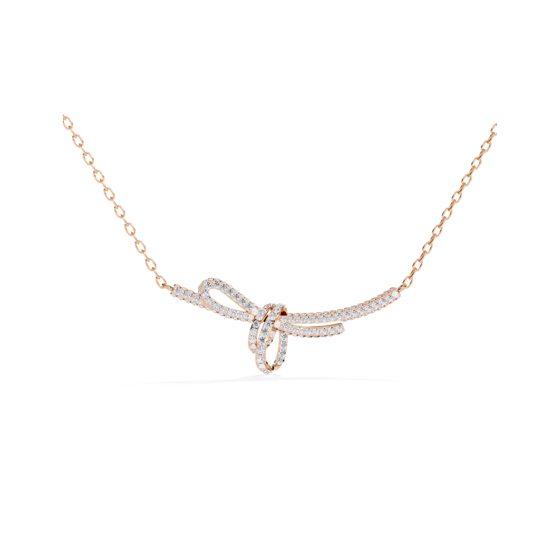 Graceful Bow Diamond Necklace