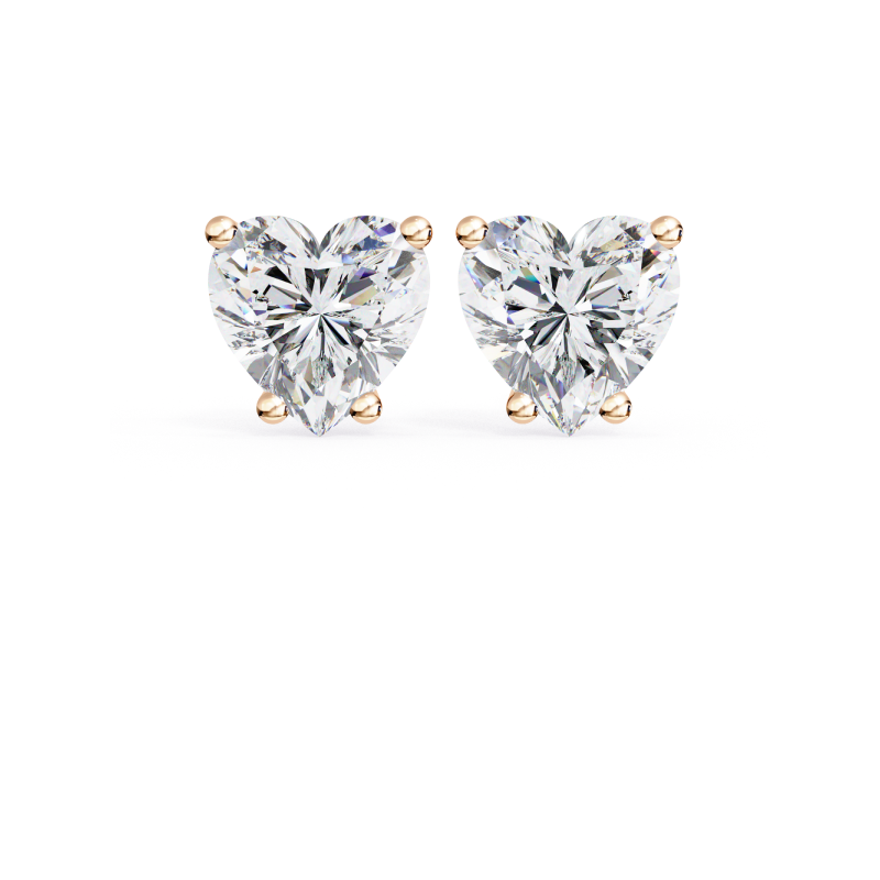 Eternal Love Heart Diamond Stud Earrings