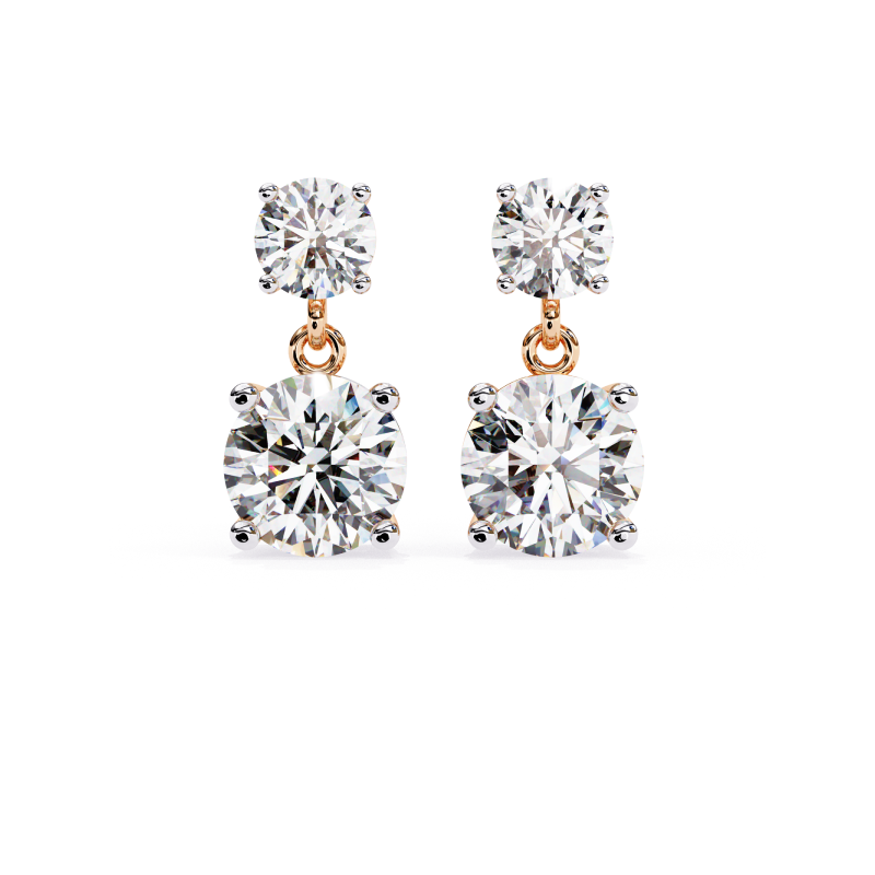Radiant Duo Diamond Drop Earrings