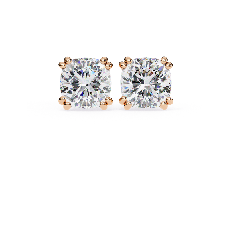 Lustre Cushion-Cut Diamond Stud Earrings