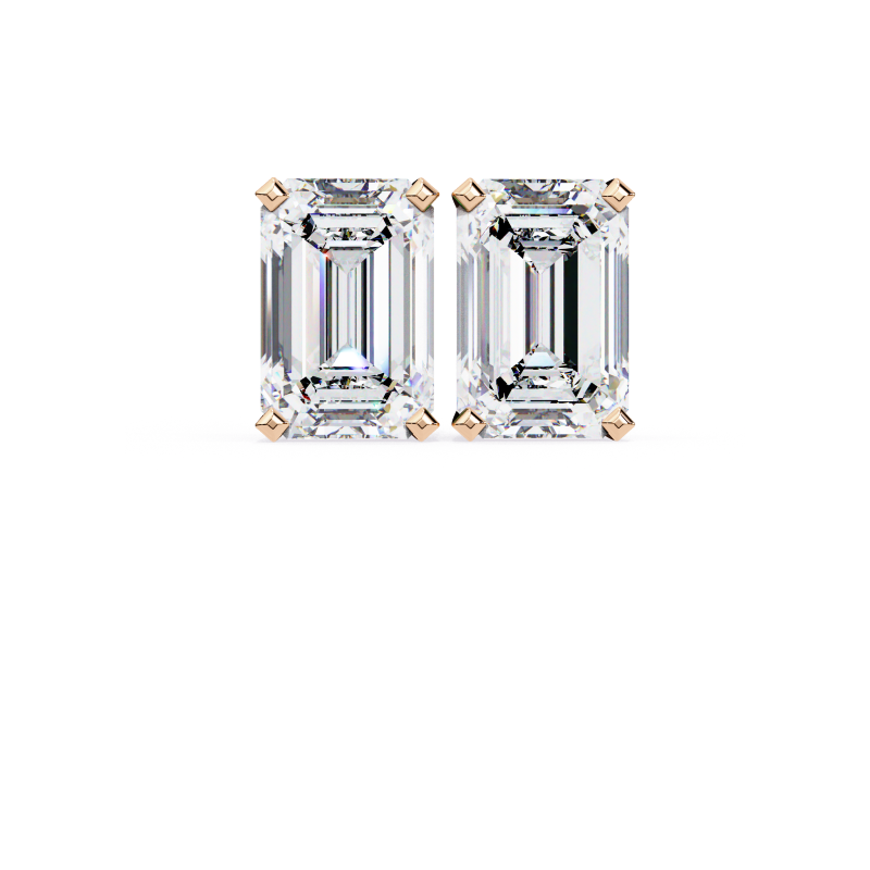 Radiance Emerald-Cut Diamond Stud Earrings