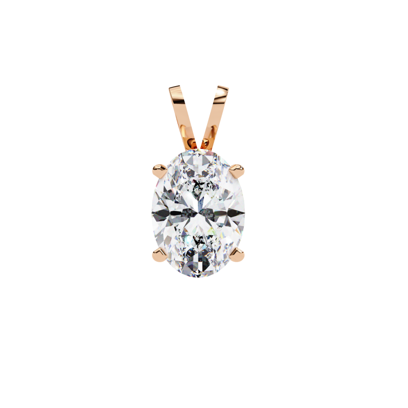 Lustrous Oval Solitaire Pendant
