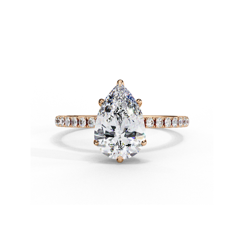 The Celeste Pear Pave Ring