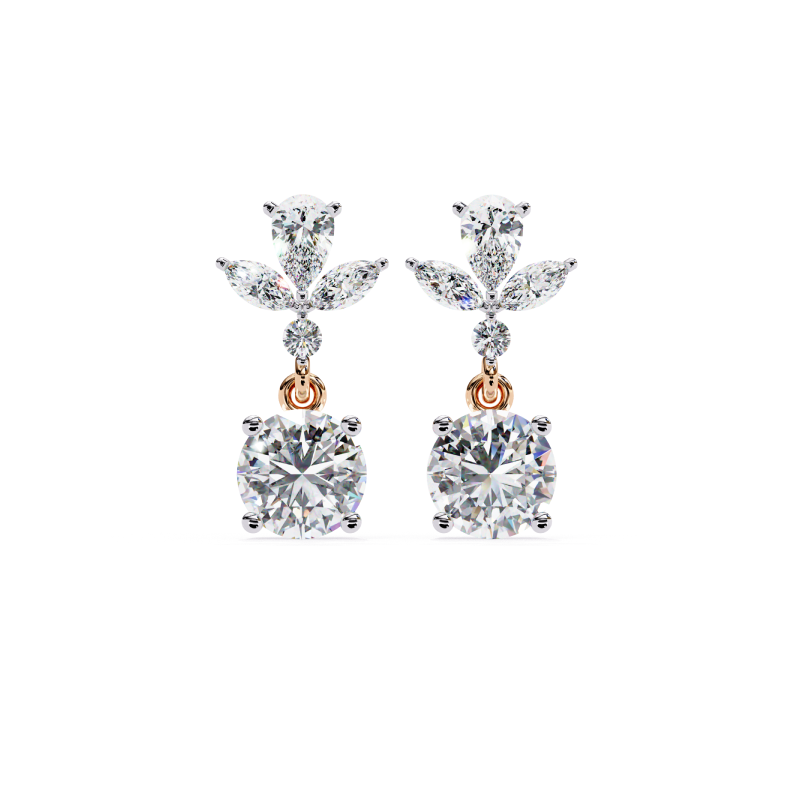 Ethereal Bloom Diamond Drop Earrings