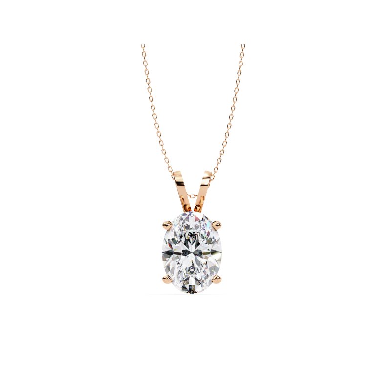 Lustrous Oval Solitaire Pendant