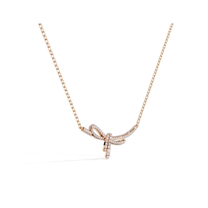 Graceful Bow Diamond Necklace