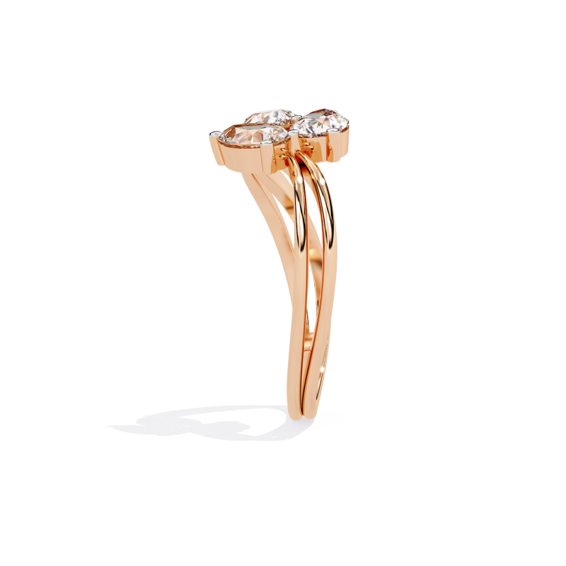 Trinity Blossom Diamond Ring
