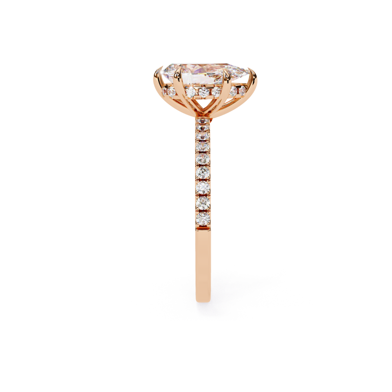 The Celeste Pear Pave Ring