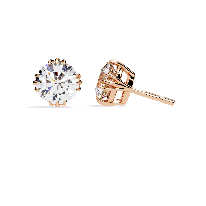 Lustrous Halo Diamond Stud Earrings