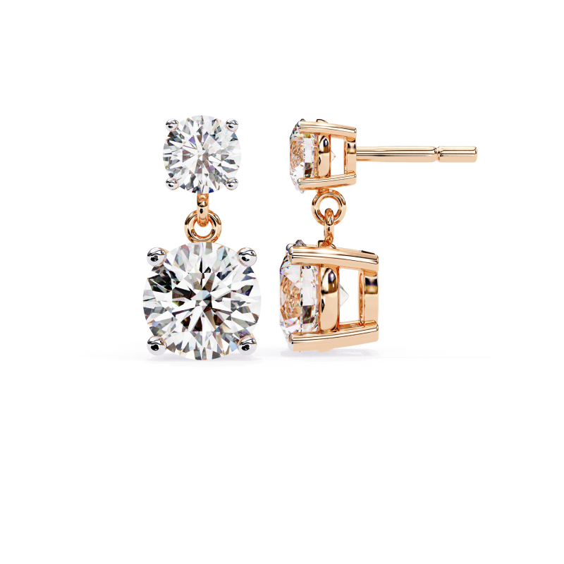 Radiant Duo Diamond Drop Earrings