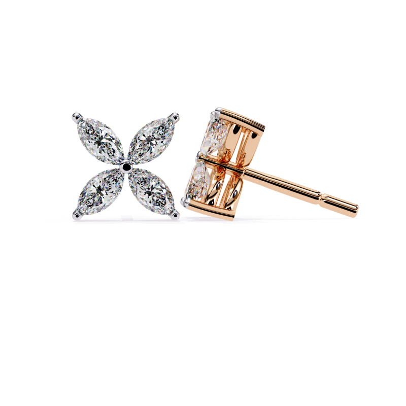 Diamond Blossom Stud Earrings
