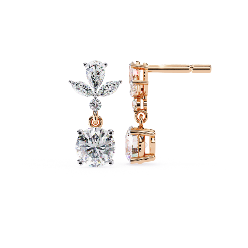 Ethereal Bloom Diamond Drop Earrings