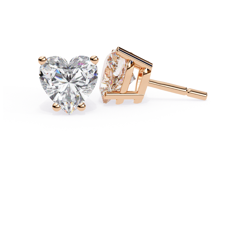 Eternal Love Heart Diamond Stud Earrings