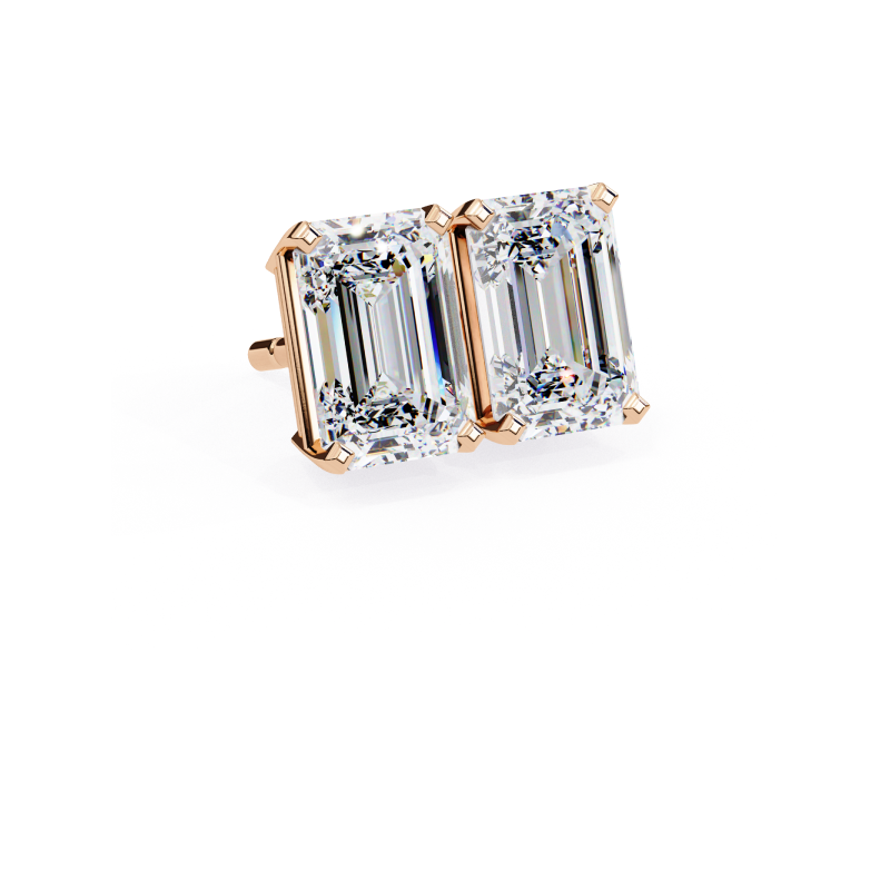 Radiance Emerald-Cut Diamond Stud Earrings