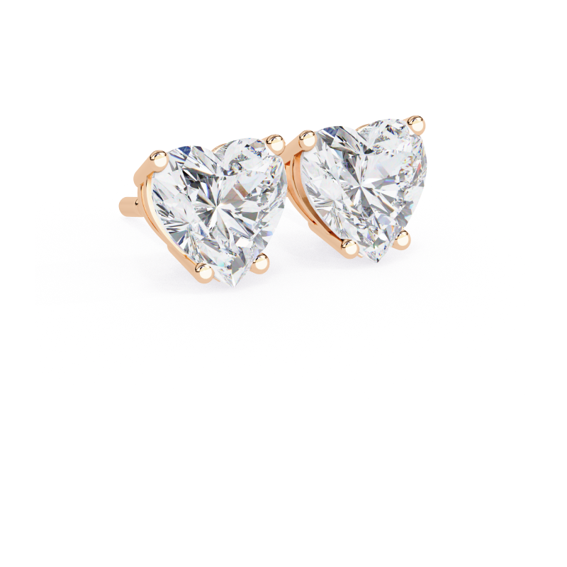 Eternal Love Heart Diamond Stud Earrings