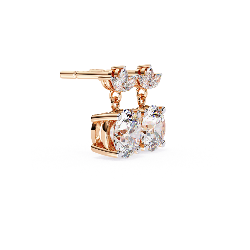 Luminous Petal Diamond Drop Earrings